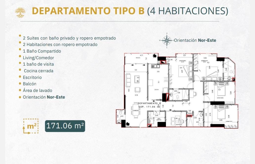 Exclusivo Departamento Familiar de 4 Dormitorios frente al Parque Lincoln | Cala Cala Cochabamba