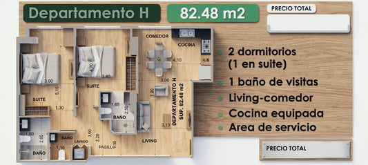 Departamento de 2 Dormitorios en Pre Venta Cala Cala Cochabamba