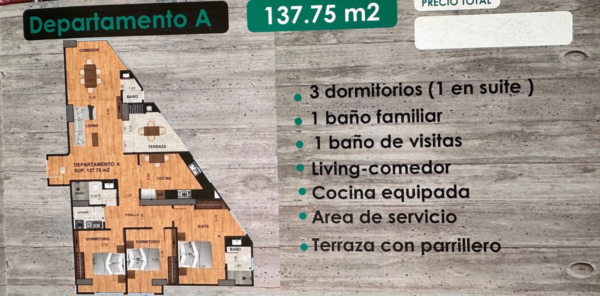 Departamento de 3 Domitorios 137.75 M2 Cala Cala Cochabamba